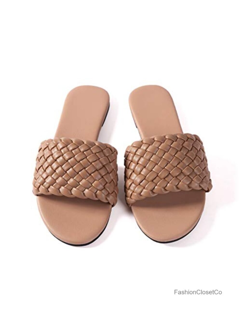 Braided Slide Sandals Leather Wedding Flat Sandals
